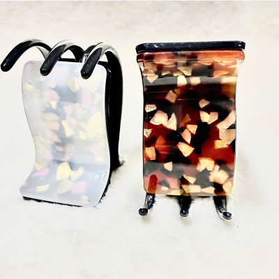 Kẹp tóc càng cua 2 lớp xịn họa tiết sang trọng phong cách Hàn Quốc