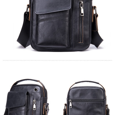 Túi đeo chéo nam dáng hộp BHM7512 Túi xách da bò thật, túi đeo vai nam