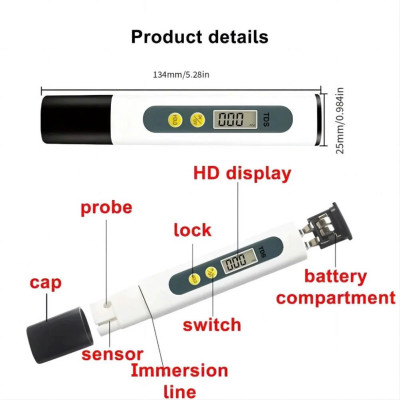 Bút Thử Nước Sạch Đo pH – Kiểm Tra Nguồn Nước Uống Gia Đình , Bể Cá Cảnh Nhanh, Chính Xác