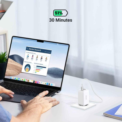 Ugreen UG15334CD244TK 65W 2c1a GaN Nexode chuẩn cắm EU chân tròn Màu Trắng Củ sạc nhanh 2 x USB-C + 1 x USB-A - HÀNG CHÍNH HÃNG