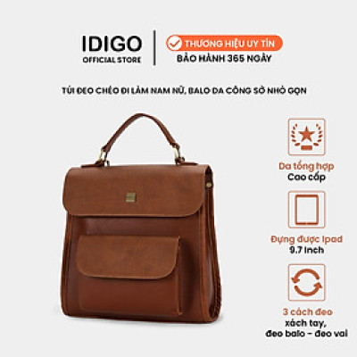 Túi đeo chéo công sở nhỏ gọn IDIGO FBP2 - 5063, balo da nam nữ đi làm cao cấp