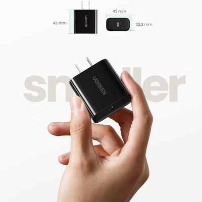 Ugreen UG10184CD137TK 18W PD3.0 usb type c màu đen sạc nhanh chuẩn US ABS plastic - HÀNG CHÍNH HÃNG