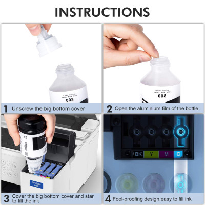 HCM-Mực in tương thích pigment màu xanh (C) Epson 008 đa năng dành cho EPN M15140 – L15160 – L15150 - hàng nhập khẩu