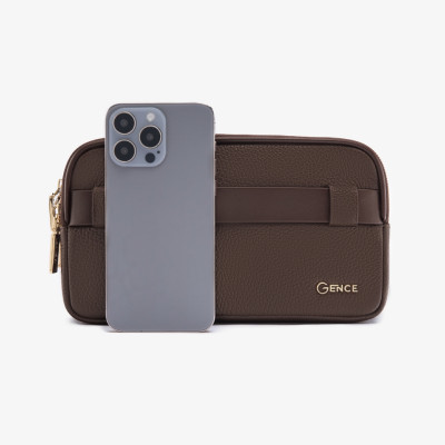 Clutch Cầm Tay Khóa Vân Tay Da Bò Mill RB09 Màu Nâu