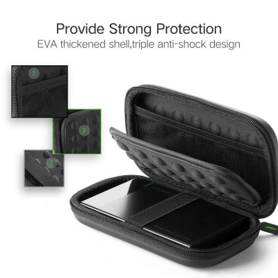 Ugreen UG50274LP128TK Hộp đựng ổ cứng 2.5 HDD + Pin dự phòng chống sốc - HÀNG CHÍNH HÃNG