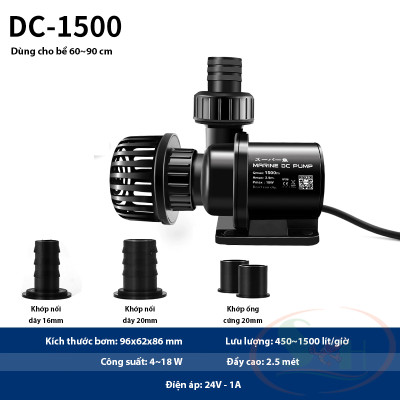Bơm điện tử Marine DC 650, 1000, 1500, 2000, 2500, 4000, 6000, 9000, 12000, 15000 pump 24V chống giật điều chỉnh cấp độ bơm bể cá tép thủy sinh