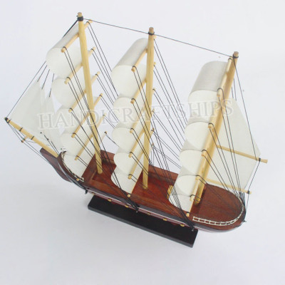 (Sẵn sàng trưng bày) Mô hình thuyền handmade trang trí nhà cửa (30cm - trắng) có hỗ trơ ship