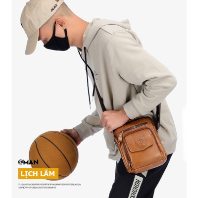 Túi đeo chéo nam DA tự nhiên BEE GEE – DCN9073