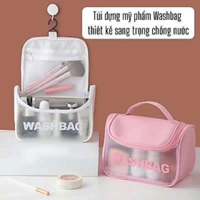 Túi  xách đa năng đựng mỹ phẩm ,dạng hộp ,nắp khóa ,có quai xách , móc treo tiện dụng , chống thấm nước , đường may tỉ mỉ ,hợp đi du lịch ,dạo phố , đi biển , thiết kế sang trọng hiện đại