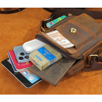 Túi đeo chéo nam DA BÒ THẬT phong cách mới  - BEE GEE DCN9231