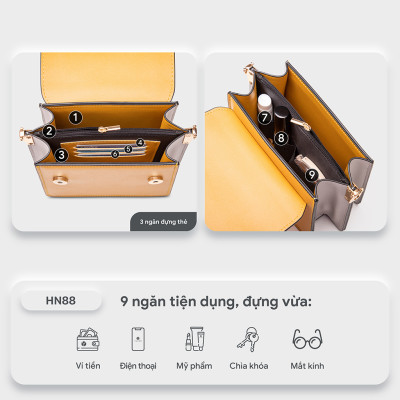 Túi Lata ( Thời trang nữ đi chơi cỡ trung - Túi đeo chéo da HN88 )