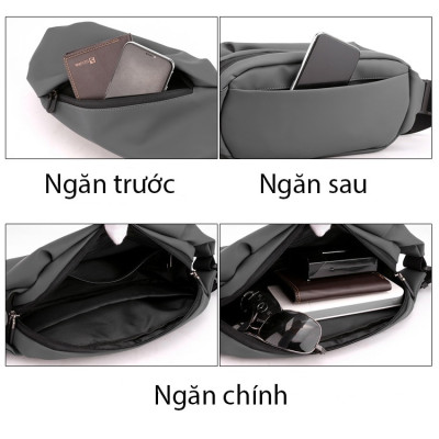 Túi đeo chéo nam chống nước thể thao kích thước 37x15x8 cặp đeo ngực,hông Và bao tử đa năng M1 - Hàng chính hãng