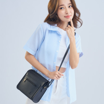 Túi Yuumy ( Thời trang nữ vân nhám cá tính size 21 - Túi đeo chéo da Bergen YN242 )