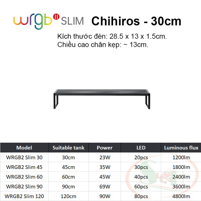 Đèn led Chihiros WRGB 2 Slim 30, 45, 60, 90, 120 cm WRGB2 quang phổ bể thủy sinh cá tép cảnh wrgbii