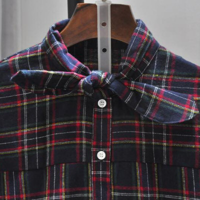 áo sơ mi nữ thời trang kẻ sọc cổ áo thắt nơ