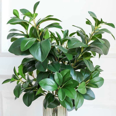 Cành lá chè giả - dài 40cm - 3 nhánh - Cây giả, hoa lụa Decor trang trí nhà cửa
