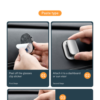 Móc kẹp treo Baseus Platinum Vehicle Eyewear Clip ACYJN- Hàng chính hãng