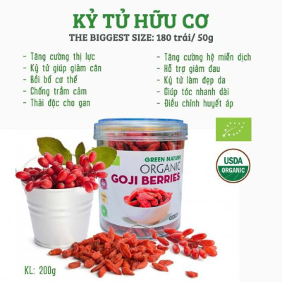 Kỷ tử hữu cơ Goji Berry Organic 200gr - Green Nature
