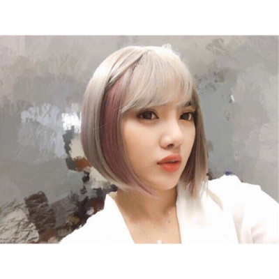 Tóc giả nguyên đầu cúp xám vic line- tặng lứoi chùm tóc- hình thật