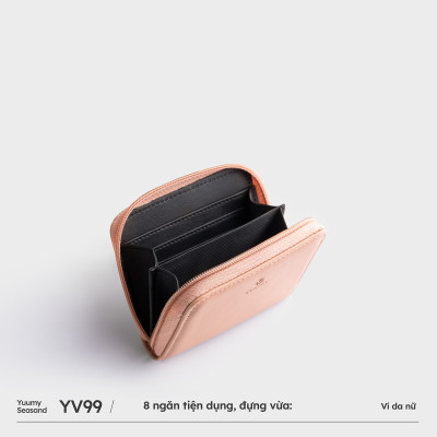 Ví Yuumy ( Thời trang nữ dáng ngắn cầm tay khóa kéo - Ví da Seasand YV99 )
