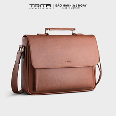 Túi Trita ( Thời trang nam nắp gập phối quai trên - Túi đeo chéo da RTN8 )