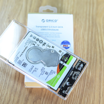Hộp Đựng Ổ Cứng Di Động HDD Box 2.5 ORICO 2139U3 USB3.0/2.5 Nhựa Trong Suốt - Hàng Chính Hãng