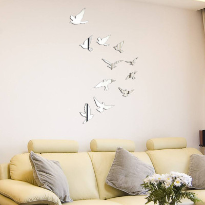 Decal dán tường trang trí 3D sáng tạo cao cấp (M2) 11 chim bồ câu