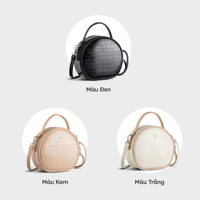 Túi Yuumy ( Thời trang nữ dáng tròn cá tính - Túi đeo chéo da Seasand YN217 )