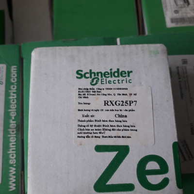 Rơ le trung gian RXG25P7 Schneider - coil 220Vac - 8 chân 2NO-2NC loại nhỏ