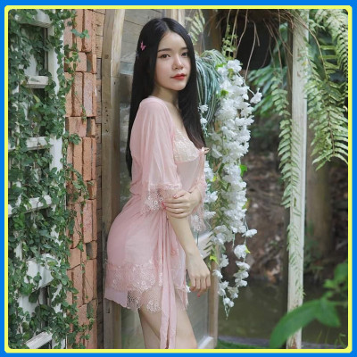 Set váy ngủ, đầm ngủ sexy ren hoa kèm áo choàng Q19