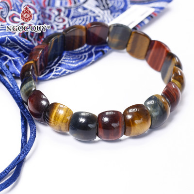 Vòng tay bản đá mắt hổ tam tài - Ngọc Quý Gemstones