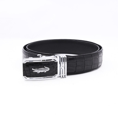 Thắt Lưng Nam Da Cá Sấu Thật KEM Leather [HÀNG CAO CẤP] Dây Nịt Da Cá Sấu Thật Dây Liền Nguyên Con Phần Da Bụng Trơn Màu Đen Cao Cấp KEMTL01 Bảo Hành Chính Hãng 24 Tháng
