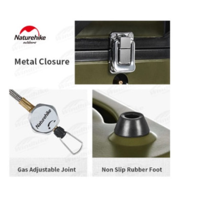 Bếp gas đôi gấp gọn kèm khay nướng gang NatureHike NH22RJ003