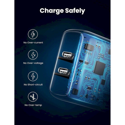 Ugreen UG10343CD243TK 40W 2 Port Màu Trắng Bộ sạc nhanh 2 cổng USB-C chân cắm tròn EU - HÀNG CHÍNH HÃNG