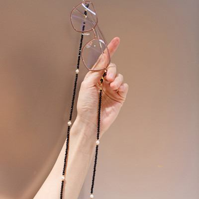 Phụ kiện kính chuỗi đeo mặt nạ đeo khẩu trang dây chuyền đeo kính râm kính cận cườm đen nổi bật