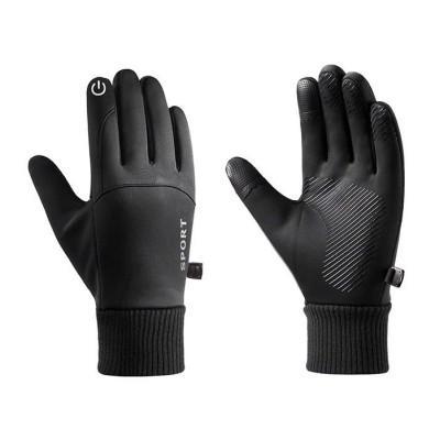 Găng tay phượt dành cho nam lót nỉ lông ấm áp cảm ứng điện thoại phủ gen nhựa chống trượt GTNK02