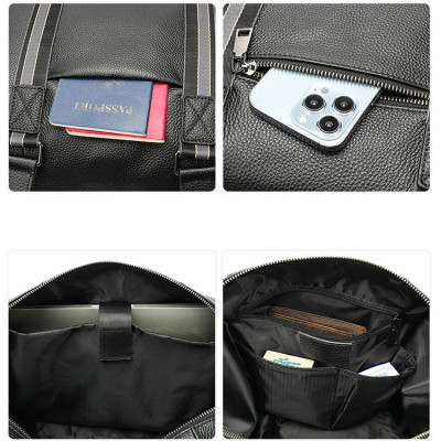 Túi trống du lịch BHM4028 có ngăn để laptop đến 17.3inch, chuẩn da bò thật