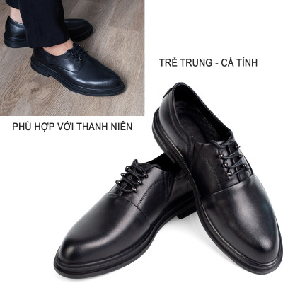 Giày da nam công sở đế cao Bụi Leather G123 - Da bò Nappa cao cấp - Phong cách trẻ trung năng động - Bảo hành 12 tháng