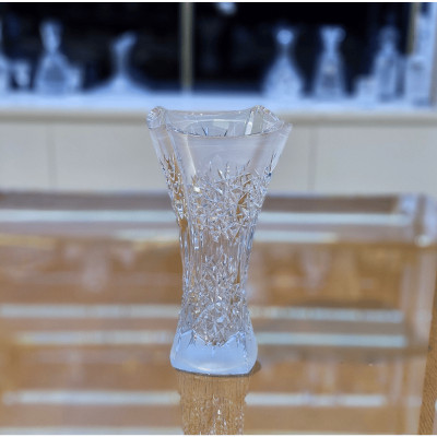 Bình hoa pha lê Tiệp BOHEMIA sản xuất tại Cộng hòa Séc, hoa văn mài, kiểu dáng sang trọng, hiện đại - Hàng chính hãng