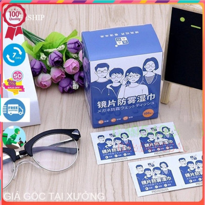 khăn Lau Kính Nano Hộp 100 Miếng Giấy Lau Kính Chống Bám Hơi Nước, Vân Tay Bụi Bẩn
