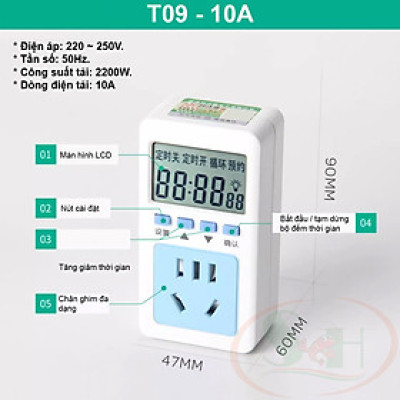 Hẹn giờ điện tử Mius Timer cài đặt chính xác theo giây bể thủy sinh bán cạn