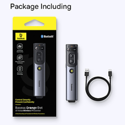 Bút Trình Chiếu Thông Minh Baseus Orange Dot AI Voice (Dual-Laser, AI-Powered Voice-to-Text) - Hàng chính hãng