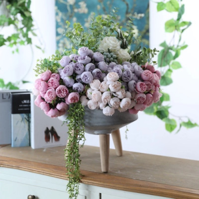 Bó Hoa Hồng 27 Bông Nhân Tạo Hoa Camellia Hoa Mẫu Đơn Hoa Hồng Hoa Cô Dâu Cho Tiệc Cưới Văn Phòng Trang Trí Nhà Cửa - HÀNG CHÍNH HÃNG MINIIN