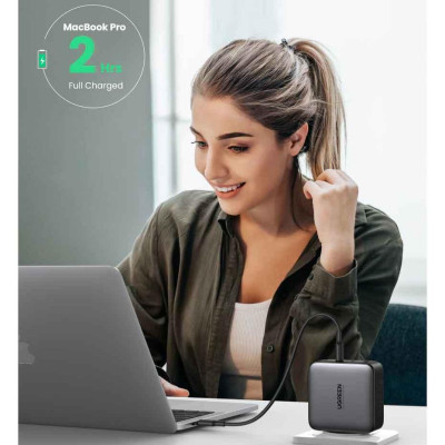 Ugreen UG15336CD226TK 100W Bộ sạc nhanh Nexode GaN 3 cổng USB Type-C + USB-A Màu Trắng chuẩn cắm US - HÀNG CHÍNH HÃNG