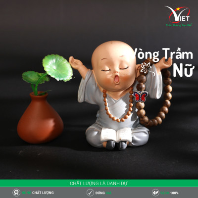 Vòng Trầm Nữ Thiên Nhiên Đính Trang Trí Vàng Tĩnh Điện - Mùi Thơm Rất Dễ Chịu