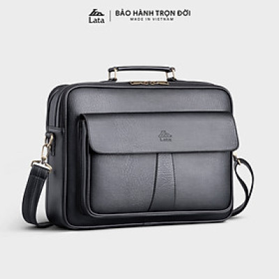 Cặp Công Sở Lata ( Thời trang nam basic đựng vừa laptop 14 inch - Cặp da CA43 )