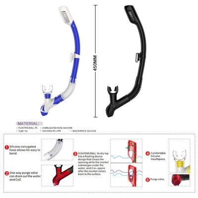 Bộ thiết bị lắn với ống thở, kính bơi, vây bơi