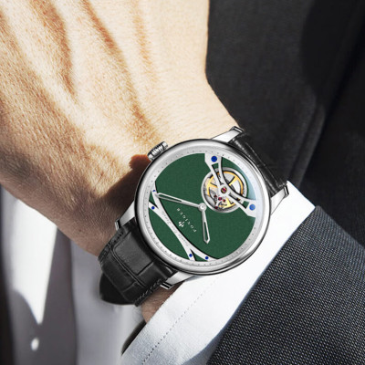 Đồng hồ nam Poniger P819-3 Chính hãng ,Kính sapphire nguyên khối ,chống xước,chống nước 50m,mặt xanh lá cây vỏ trắng dây da nâu ( đen) xịn,vỏ máy thép không gỉ 316L,Đồng hồ cơ (Automatic) bảo hành 24 tháng, hàng mới 100%,thiết kế trẻ trung và sang trọng