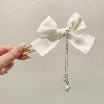 Trâm cài tóc cài búi tóc ghim cài tóc nơ thả ngọc trai phong cách Hàn Quốc