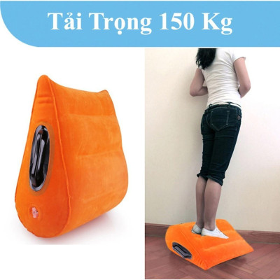 Gối bơm hơi hình tam giác hỗ trợ lưng cơ thể tiện dụng cho các cặp đôi (chọn mẫu) (tặng kèm bơm)